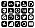 20 Social Media Icon Pack Including bing. chrome. feedburner. envato. opera Royalty Free Stock Photo