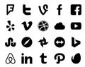 20 Social Media Icon Pack Including bing. photo. dribbble. browser. stumbleupon