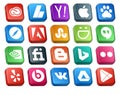 20 Social Media Icon Pack Including blogger. nvidia. baidu. hangouts. stumbleupon