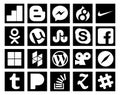 20 Social Media Icon Pack Including browser. viddler. skype. cms. houzz