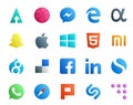 20 Social Media Icon Pack Including browser. whatsapp. html. simple. facebook