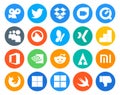 20 Social Media Icon Pack Including browser. xiaomi. msn. forrst. nvidia