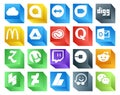 20 Social Media Icon Pack Including car. twitch. cc. utorrent. outlook