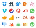 20 Social Media Icon Pack Including cc. lastfm. quora. nike. reddit