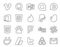 20 Social Media Icon Pack Including chat. digg. css. foursquare. html