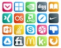 20 Social Media Icon Pack Including chat. overflow. safari. stock. stockoverflow