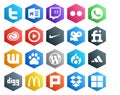 20 Social Media Icon Pack Including cms. baidu. adobe. wattpad. viddler