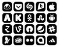 20 Social Media Icon Pack Including creative cloud. chat. stumbleupon. slack. open source