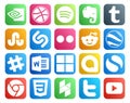 20 Social Media Icon Pack Including css. simple. reddit. google allo. word