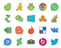 20 Social Media Icon Pack Including delicious. blogger. windows. nvidia. stock