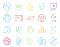 20 Social Media Icon Pack Including dribbble. stumbleupon. mail. android. disqus