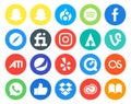 20 Social Media Icon Pack Including dropbox. whatsapp. forrst. lastfm. yelp