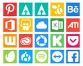 20 Social Media Icon Pack Including drupal. pocket. ati. kickstarter. adobe