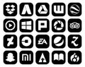 20 Social Media Icon Pack Including ea. driver. plurk. car. deviantart Royalty Free Stock Photo
