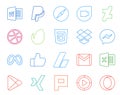 20 Social Media Icon Pack Including email. ads. css. adsense. facebook