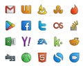 20 Social Media Icon Pack Including excel. stock. apps. question. lastfm