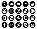 20 Social Media Icon Pack Including facebook. picasa. instagram. photo. office