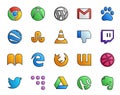 20 Social Media Icon Pack Including firefox. ibooks. google earth. twitch. player