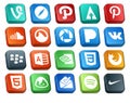 20 Social Media Icon Pack Including firefox. nvidia. music. microsoft access. vk