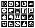 20 Social Media Icon Pack Including fiverr. adidas. html. xiaomi. evernote