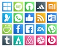 20 Social Media Icon Pack Including forrst. utorrent. rss. sports. electronics arts
