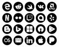 20 Social Media Icon Pack Including gmail. apps. google allo. google play. microsoft
