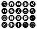 20 Social Media Icon Pack Including google earth. messenger. aim. dribbble. instagram