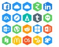 20 Social Media Icon Pack Including houzz. microsoft. browser. reddit. outlook