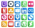 20 Social Media Icon Pack Including houzz. question. stumbleupon. quora. facebook