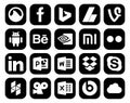 20 Social Media Icon Pack Including houzz. skype. nvidia. dropbox. powerpoint
