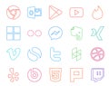 20 Social Media Icon Pack Including houzz. twitter. flickr. simple. vimeo