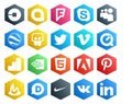 20 Social Media Icon Pack Including html. google analytics. google earth. quicktime. vimeo