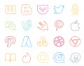 20 Social Media Icon Pack Including ibooks. dribbble. vine. stumbleupon. path