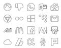 20 Social Media Icon Pack Including icloud. adobe. coderwall. facebook. ati