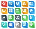 20 Social Media Icon Pack Including inbox. msn. basecamp. evernote. utorrent