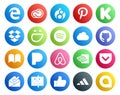 20 Social Media Icon Pack Including inbox. nvidia. smugmug. air bnb. ibooks