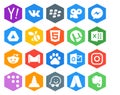 20 Social Media Icon Pack Including instagram. baidu. html. mail. gmail