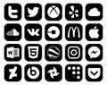 20 Social Media Icon Pack Including instagram. html. vk. word. mcdonalds