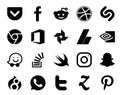 20 Social Media Icon Pack Including instagram. overflow. adsense. stock. stockoverflow