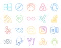 20 Social Media Icon Pack Including instagram. vk. flickr. yelp. stock