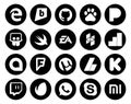 20 Social Media Icon Pack Including kickstarter. adsense. ea. utorrent. google allo