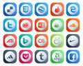 20 Social Media Icon Pack Including lastfm. ati. cc. music. soundcloud