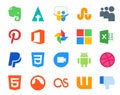 20 Social Media Icon Pack Including lastfm. html. microsoft. dribbble. google duo