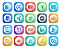 20 Social Media Icon Pack Including lastfm. yahoo. xing. css. driver