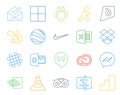 20 Social Media Icon Pack Including messenger. cc. excel. creative cloud. outlook
