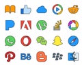 20 Social Media Icon Pack Including messenger. opera. utorrent. whatsapp. overflow