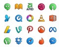 20 Social Media Icon Pack Including meta. pinterest. vlc. vine. adsense