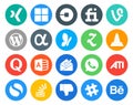 20 Social Media Icon Pack Including microsoft access. quora. cms. player. vlc