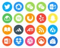 20 Social Media Icon Pack Including microsoft access. rss. firefox. ati. ibooks