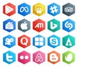 20 Social Media Icon Pack Including microsoft. quora. travel. viddler. bing